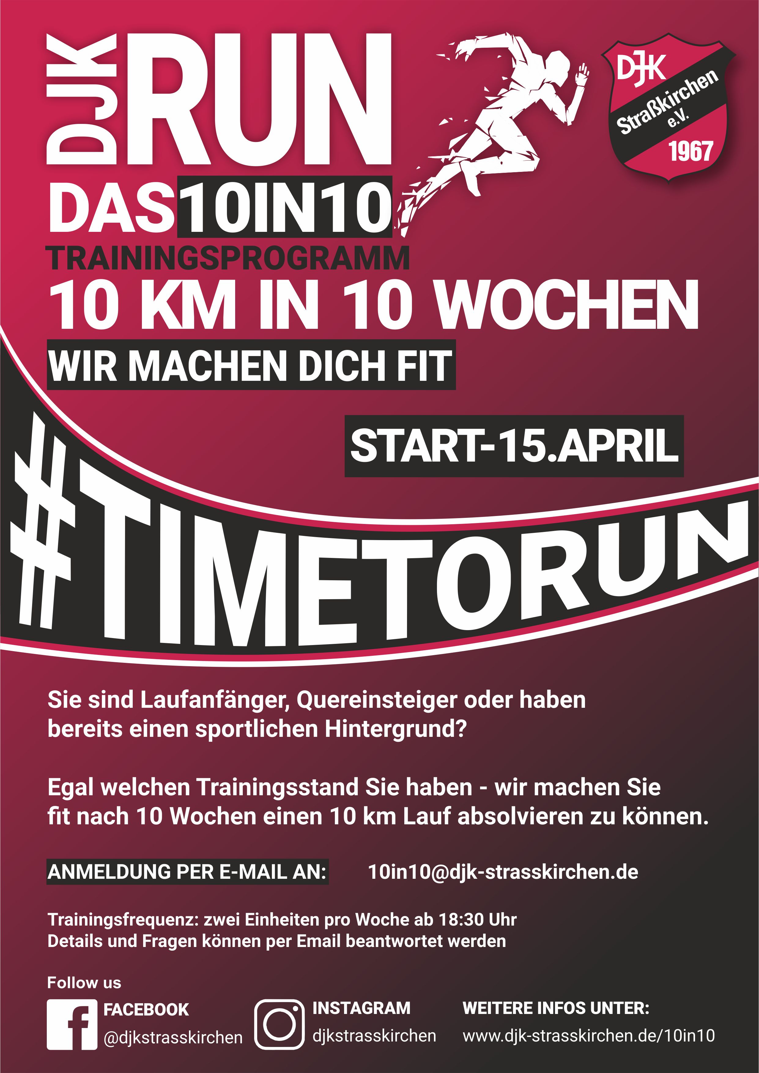 Trainingsprogramm 10 in 10 startet am 15.04.19